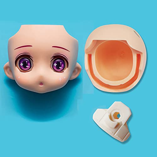 Ob11 Puppenkopf YMY Bald Head Face Shell + Back Head Shell + Gesichtsstütze für 1/12bjd Doll, GSC, YMY, Body 9 Ersatzgesichtspuppenzubehör (004) von Generic