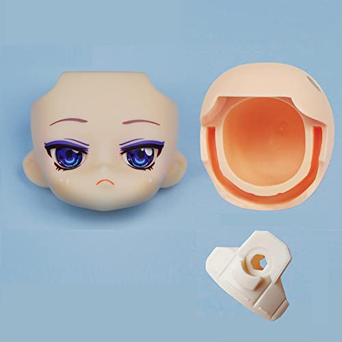 Ob11 Puppenkopf YMY Bald Head Face Shell + Back Head Shell + Gesichtsstütze für 1/12bjd Doll, GSC, YMY, Body 9 Ersatzgesichtspuppenzubehör (009) von Generic
