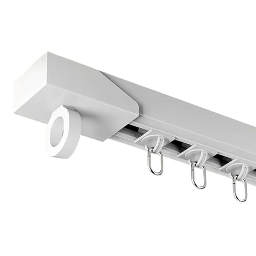 Ohne Bohren Gardinenschiene Selbstklebende Vorhangschiene 70 100 120 180 200 300 cm Deckenvorhangschienen aus Kunststoff für Wohnzimmer, Schlafzimmer, Schrank(White-Top,80cm) von Generic