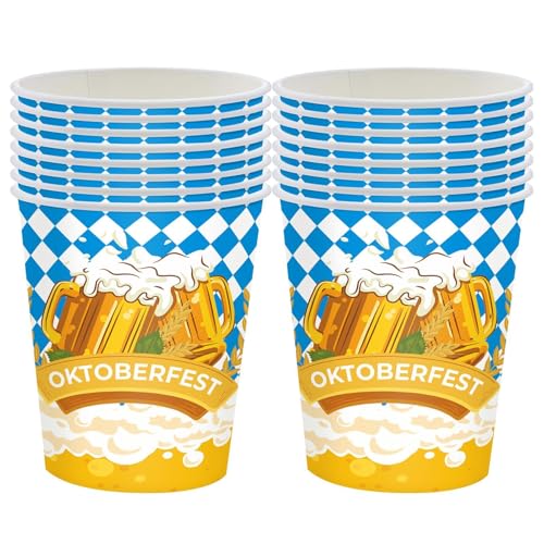 Oktoberfest Geschirr, Oktoberfest Supplies - 24-teiliges Geschirrset zum Sammeln - Blue And White Flag Supplies dient 24 Gäste für die Versammlung des Deutschen Bierfestivals von Generic