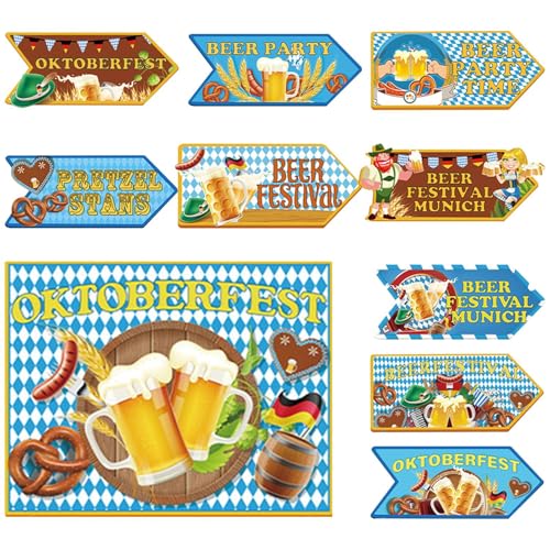 Oktoberfest Signs, Oktoberfest Party Deko im Vintage Stil Holzschilder mit Anti-Kick-Design für Außen Garten Party Gäste Oktoberfest Signs, Oktoberfest Party Deko im Vintage Stil Holzschilder mit Anti-Kick-Design für Außen Garten Party Gäste von Generic