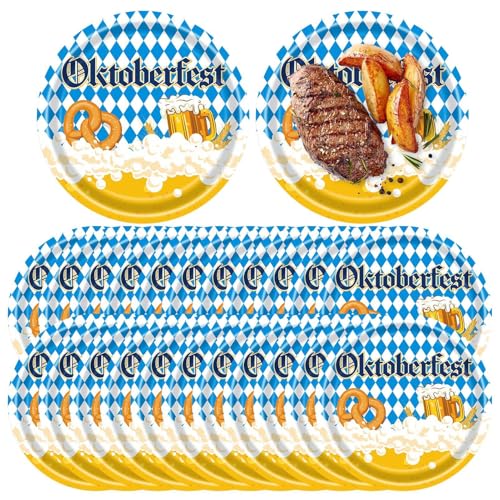 Oktoberfest-Zubehör, Oktoberfest-Dekorationen, Oktoberfest-Geschirr-Set, 24-teilig, authentisches bayerisches Oktoberfest-Treffzubehör zum Thema Oktoberfest und C Oktoberfest-Zubehör, Oktoberfest-Dekorationen, Oktoberfest-Geschirr-Set, 24-teilig, authentisches bayerisches Oktoberfest-Treffzubehör zum Thema Oktoberfest und C von Generic