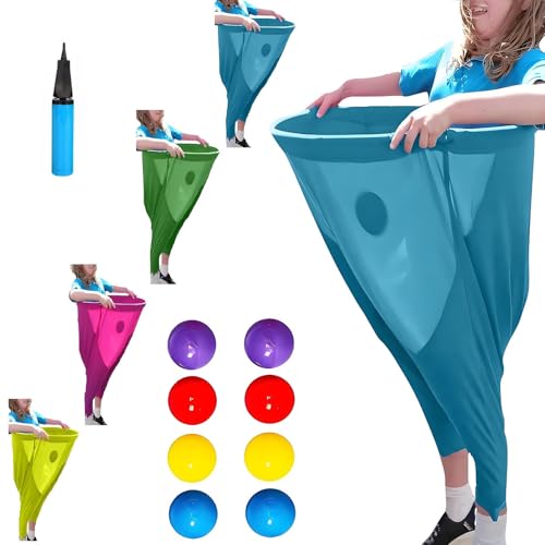 Oma-Hosen-Spielsets for den Hof, 4-teilige Freaky-Party-Spielhosen mit 8 Hüpfbällen, geeignet for Familientreffen oder Verschiedene Partyunterhaltungen(Blue) von Generic