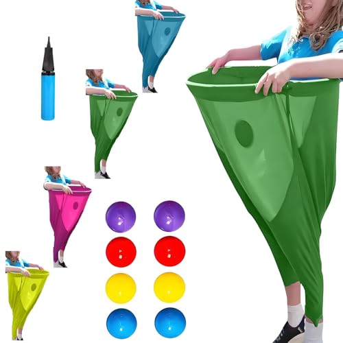 Oma-Hosen-Spielsets for den Hof, 4-teilige Freaky-Party-Spielhosen mit 8 Hüpfbällen, geeignet for Familientreffen oder Verschiedene Partyunterhaltungen(Green) von Generic