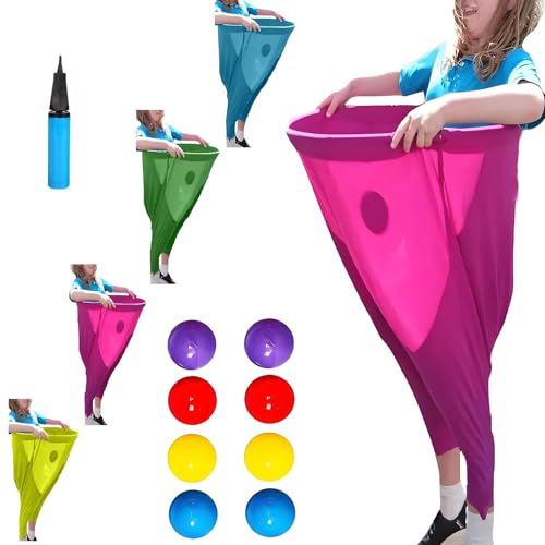 Oma-Hosen-Spielsets for den Hof, 4-teilige Freaky-Party-Spielhosen mit 8 Hüpfbällen, geeignet for Familientreffen oder Verschiedene Partyunterhaltungen(Red) von Generic