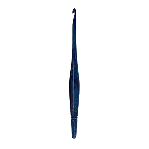 Ommi Stromlinienförmige Häkelnadel mit ergonomisch geformten Griff, Häkelnadel aus Harz, 17,8 cm Länge (Blue, 10 mm) von Generic