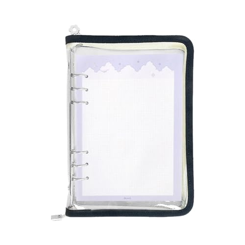 Ordner-Ordner - Transparenter 6-Ring-Ordner-Organizer mit Reißverschluss | A5 A6 Abnehmbarer Organizer für Schule, Reisen und Studenten, wasserdichte Abdeckung für Meeting und Studium von Generic