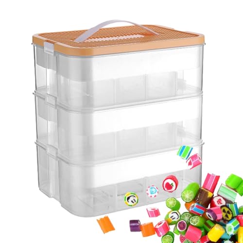 Organizer für Bausteine, Aufbewahrungsbehälter, stapelbare Baustein-Box mit Fächern und Griff | Sortierbox, Verpackung mit Fächern, Box von Generic