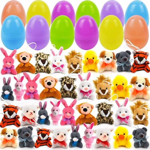 Ostereier mit Spielzeug - vorgegebene Eier gefüllt Tierkörbe, Korbfüller, Plüschtiere für Kinder für Spieljagd, Klassenzimmerpreise, Partyzubehör Ostereier mit Spielzeug - vorgegebene Eier gefüllt Tierkörbe, Korbfüller, Plüschtiere für Kinder für Spieljagd, Klassenzimmerpreise, Partyzubehör von Generic