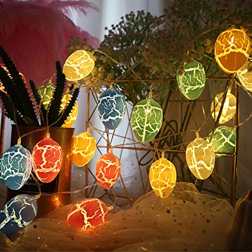 Ostereierkette 16 m Fee wasserfest für Zuhause Baum drinnen und draußen Party Dekoration bunt Geschenk zu Ostern Kollegen Frühlings Deko von Generic