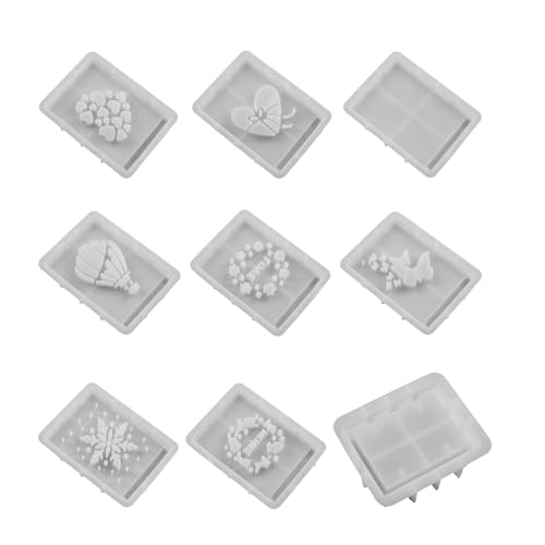 Osterform für Harz, Silikonform für Ostern – Set mit 9 Formen aus Epoxidharz, Osterhase, Gießform aus Epoxidharz, Form zur Herstellung von Gips, Kerzenform von Generic