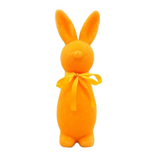 Osterhase, Ostern deko, osterdekoration, osterdeko modern, Osterhasen, frühlingsdeko, osterhasen Figuren, Simulation beflockter Kaninchen-Ornamente, osterhasen Figuren (Orange) von Generic