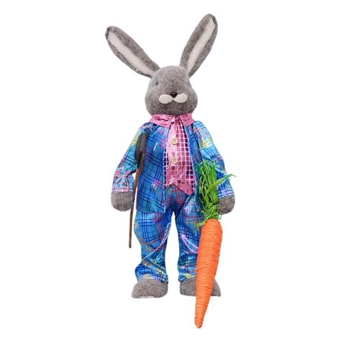 Osterhase Puppe Desk Ornament Home Decor Tier Figur für Veranda Balkon Schlafzimmer, Blaue Kleidung Tragen Osterhase Puppe Desk Ornament Home Decor Tier Figur für Veranda Balkon Schlafzimmer, Blaue Kleidung Tragen von Generic