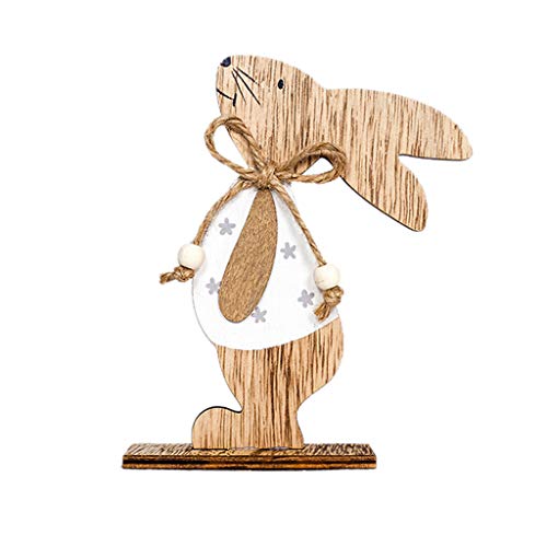 Osterhase Tischschild Frühling Holz Hase Deko Tischdekoration Tischdekoration Tischdekoration für Party Büro Zuhause Easter Decoration Ostern Dekoration Geschenke zu Ostern für Den Partner von Generic