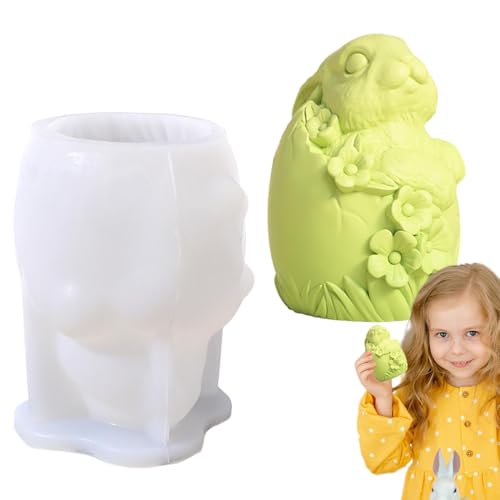 Osterhasen-Form | Hasen-Harzguss in Lebensmittelqualität Silikon für Schokolade Süßigkeiten – Happy Easter Tischdekoration, handgefertigte Aromatherapie-Kerzen-Formen für Kuchendekoration von Generic