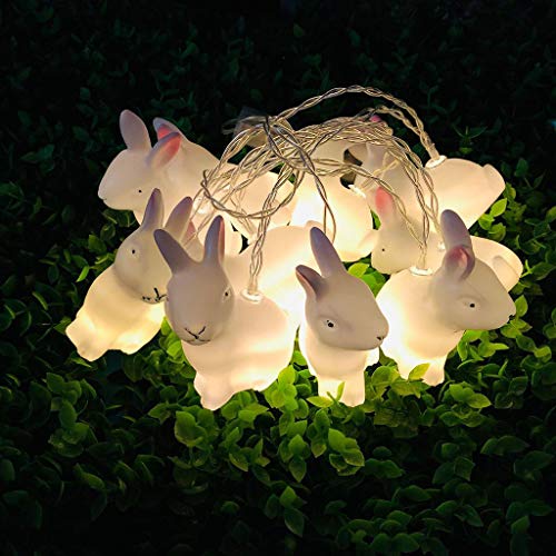 Osterhasen Lichterkette 1.6 m Hase Fee wasserfest für Innenbereich Baum Zuhause Party Dekoration Warmweiß Easter Decoration Oster Dekoration Geschenke für Ostern Erwachsene von Generic