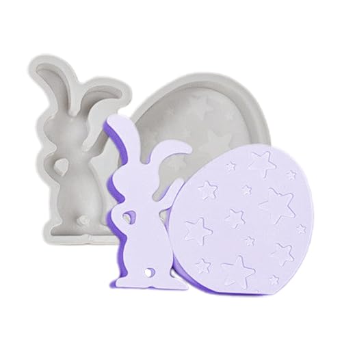 Osterhasen Silikonform, Hasenform | Osterseifenform mit entzückendem Design, Epoxidharzformen für Hochzeitstischdekoration, Bastelbedarf von Generic