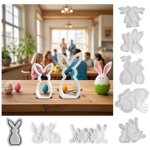 Ostern DIY Hasen Silikonform Osternhase Osternkerze Gießformen Silikonformen Gießformen Ostern 1PC (B) von Generic