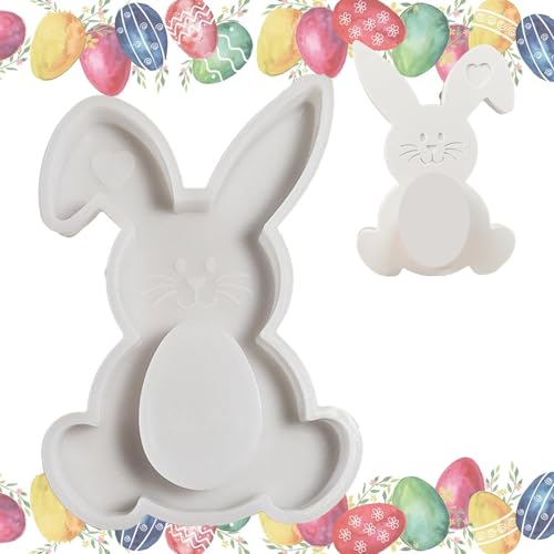 Ostern Kerzenformen - Ei und Kaninchen Silikonformen, Kerzenherstellungs-Set | Urlaubskerzenformen für Osterhandwerk von Generic