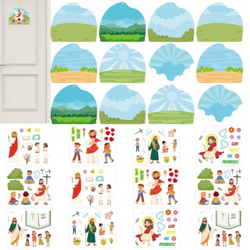 Osterszenen Für Kinder Basteln,Sticker Für Osterszenen Für Kinder Basteln | Set Mit 36 Auferstehungsszenen-Ostern-Cartoon-Aufklebern,Steigern Sie Die Fantasie In Der Schule, Bastelaktivität Für Klas Osterszenen Für Kinder Basteln,Sticker Für Osterszenen Für Kinder Basteln | Set Mit 36 Auferstehungsszenen-Ostern-Cartoon-Aufklebern,Steigern Sie Die Fantasie In Der Schule, Bastelaktivität Für Klas von Generic