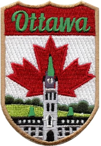 Ottawa Kanada Shield Patch (7,6 cm) bestickter Aufnäher zum Aufbügeln, Reise-Souvenir-Emblem, perfekt für Rucksäcke, Gepäck, Hüte, Taschen, Handwerk, DIY-Geschenk-Patches von Generic