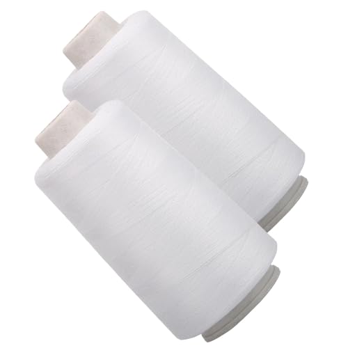 Overlock-Nähgarn, Polyestergarn für Nähmaschine, Bastelgarn aus Polyester, 2200 m, 2 Spulen für Bastelarbeiten aus Stoff, effizient 40/2 von Generic