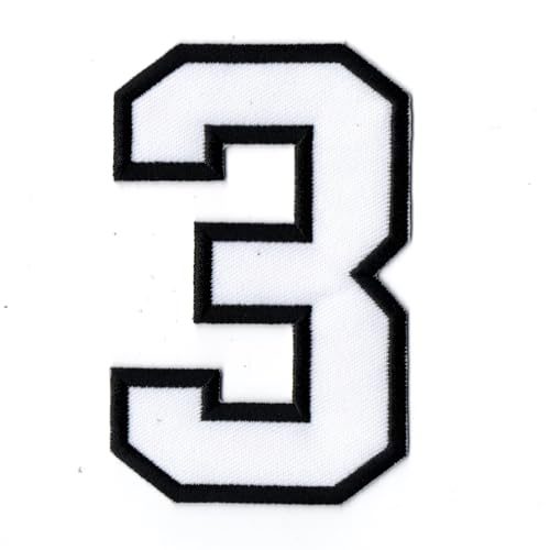 P13 Aufnäher zum Aufbügeln, Motiv Nummer 3, 11,4 cm, Weiß mit schwarzem Rand, bestickt, für Kleidung, Hemd, Jacke, Jeans, Rucksack, Kappe von Generic