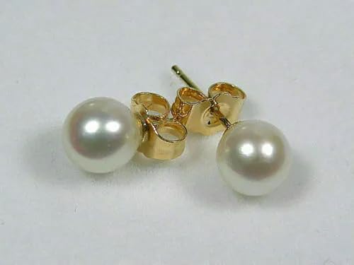 PERFEKTE 6-6,5 mm AAA++ Weiße Akoya-Zuchtperle Ohrstecker 14 Karat PERFEKTE 6-6,5 mm AAA++ Weiße Akoya-Zuchtperle Ohrstecker 14 Karat von Generic