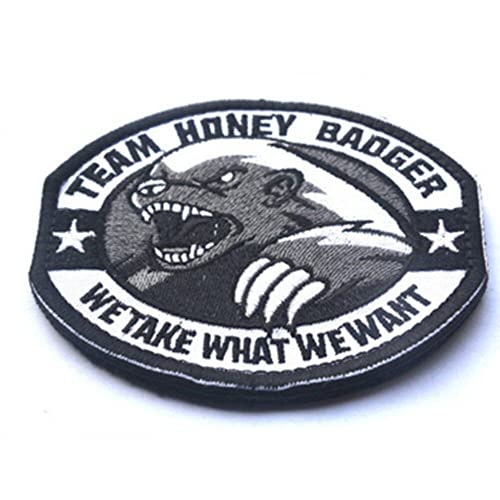 PULABO Team Honey Badger Patch Eisen annähen gestickte Abzeichen grau sehr praktisch und beliebt langlebig von Generic