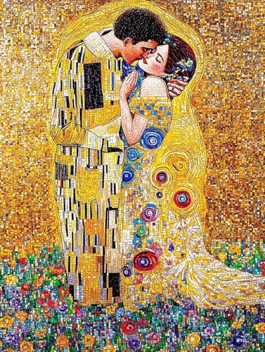 Paar Diamond Painting Erwachsene Groß XXL 80x110cm, 5D Diamant Painting Bilder Künstlerisch Muster DIY Bastel Erwachsene Anfänger Mosaik Set für Zimmer Wohnzimmer Deko Aesthetic, Geschenke P503-7R von Generic