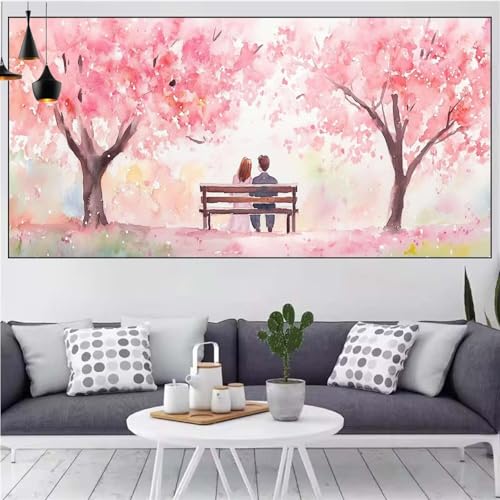 Paar Diamond Painting xxl 100x200cm Diamond Painting Erwachsene Landschaft Diamant Malerei Set,Mosaikherstellung Malen Nach Zahlen Cross Stickerei Kunst Leinwand Malerei Kits,Décor Gifts Frauen CN-941 von Generic