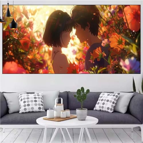 Paar Diamond Painting xxl 90x180cm Diamond Painting Erwachsene Blume Diamant Malerei Set,Mosaikherstellung Malen Nach Zahlen Cross Stickerei Kunst Leinwand Malerei Kits,Décor Geschenke Frauen CN-945 von Generic