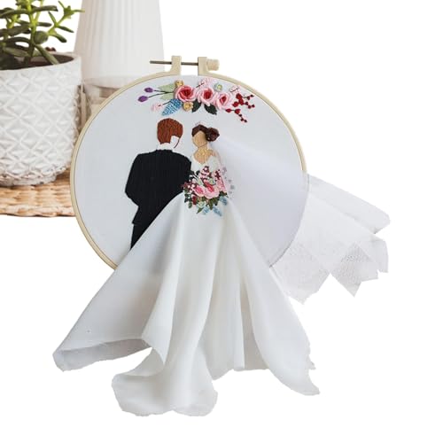 Paar Stickerei Set Hochzeit Stickerei Set | Punch Nadel Set | Hochzeit Stickset mit Reifen Nadeln und Anleitung für Erwachsene Anfänger Paar Stickerei Set Hochzeit Stickerei Set | Punch Nadel Set | Hochzeit Stickset mit Reifen Nadeln und Anleitung für Erwachsene Anfänger von Generic