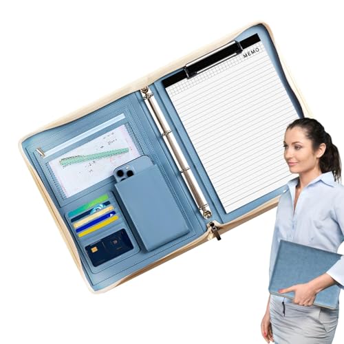 Padfolio für Männer, Leder Notizblock, Business Padfolio Juristischer Notizblock übernehmen, Leder Organizer mit Reißverschluss, Legal Notizblock für Geschäftsleben mit Notizblock von Generic