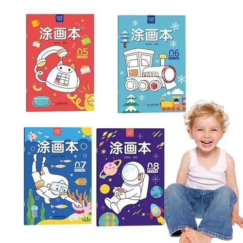 Pädagogisches Malbuch, Malbuch für Kinder – 4 x Malbücher für Mädchen und | Das lustige Graffiti-Zeichenpapier fördert das Selbstvertrauen von Generic