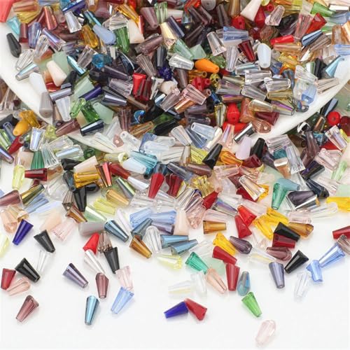 Pagoden-Glasperlen für Bastelarbeiten, 3 x 6 mm, 120 Stück von Generic