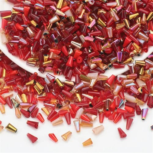 Pagoden-Glasperlen für Bastelarbeiten, 3 x 6 mm, 120 Stück von Generic