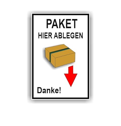 Paket hier ablegen Aufkleber Paketbox Aufkleber Kennzeichnung Symbol (RP31) (10x15cm) von Generic