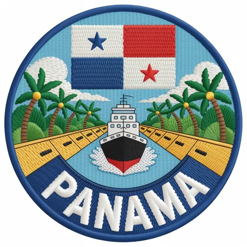 Panama-K-Flagge, bestickt, zum Aufbügeln oder Aufnähen, Abzeichen (8,9 cm), Reise, Urlaub, Souvenir, Touristenemblem, Rucksack, Jacke, Geschenkflicken von Generic