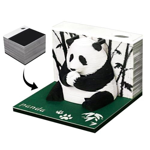 Panda Notizblock, Notizblock, Notizblock aus Pappe Panda Sticky Notes, geschnitztes Papier dekorative Kunst künstlerische Noten Planer Notizblock Desktop-Dekoration für Bücherregal Vitrine Desktop D von Generic
