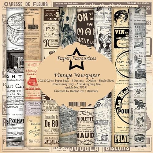 Paper Favourites Papier-Packung für Papierbasteln, Vintage-Zeitung, 30,5 x 30,5 cm Paper Favourites Papier-Packung für Papierbasteln, Vintage-Zeitung, 30,5 x 30,5 cm von Generic