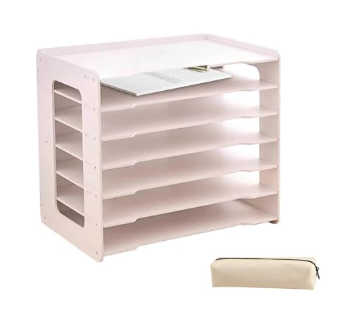 Papierablage Schreibtisch Organizer mit 7 Ablagefächern, Dokumentenablage Büro Organizer aus PVC, Briefablage Dokumentenhalter für Schule und Arbeitszimmer von Generic