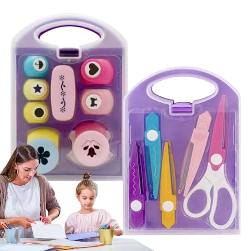 Papierstanzen zum Basteln,Bastelstanzen zum Papierbasteln | Bastelstanz-Set für Kinder - Prägemaschine Set für Kinder, leichtes pädagogisches Sammelalbum Stanzen für Heimschulzüchter von Generic
