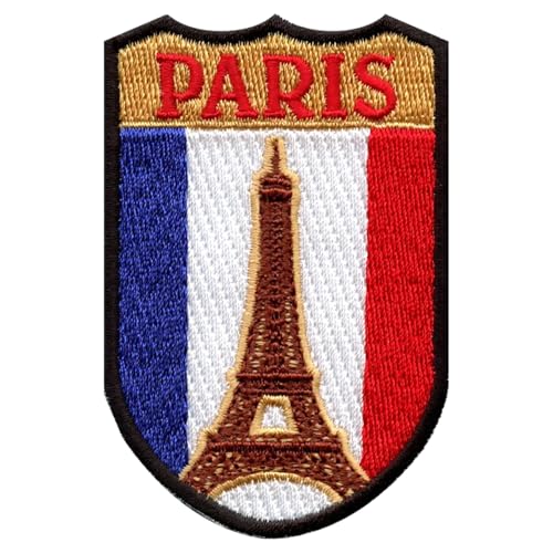 Paris Frankreich Schild Patch (7,6 cm) bestickt zum Aufbügeln Abzeichen Reise Europa Souvenir Emblem perfekt für Rucksäcke, Gepäck, Hüte, Taschen, Handwerk, DIY Geschenkflicken von Generic