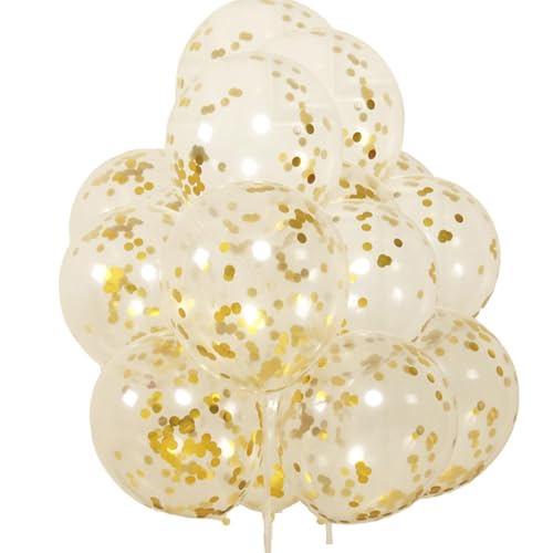 Party-Paillettenballon, Luftballons mit goldfarbenem Papier, 100 Stück, Partydekoration mit bunten Pailletten und goldfarbenem Papier Party-Paillettenballon, Luftballons mit goldfarbenem Papier, 100 Stück, Partydekoration mit bunten Pailletten und goldfarbenem Papier von Generic