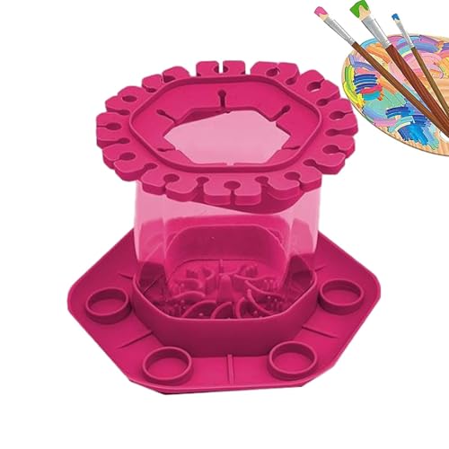 Pastelle Cleaner | Sechskant-Spülbecher aus Silikon für Pinsel | Abnehmbares Multifunktions-Pinsel-Reinigungswerkzeug für Kindergarten, Schule, Studio, Zuhause, C von Generic