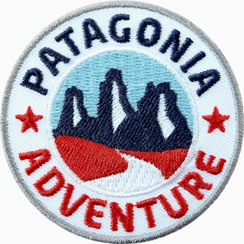 Patagonia Adventure Patch (5,7 cm) bestickt zum Aufbügeln / Aufnähen Souvenir Abzeichen Südamerika, Chile, Argentinien Torres del Paine DIY Geschenk Patches von Generic