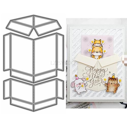 Patchwork Box Stanzformen für Kartenherstellung, Zwei Boxen Metall Stanzformen für Papier Scrapbooking, DIY Schablonen für Album Party Hochzeit Festivals Dekoration Patchwork Box Stanzformen für Kartenherstellung, Zwei Boxen Metall Stanzformen für Papier Scrapbooking, DIY Schablonen für Album Party Hochzeit Festivals Dekoration von Generic