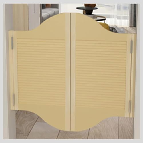 Pendeltür Saloon tür Büroeingang Trennwand Schwingtür, Cafe-Tür Doppelflügel Mit Selbstschließenden Scharnieren, Restaurant Küche Saloon-Türen Innere Halbgeöffnete Tür,Beige,140x90cm von Generic
