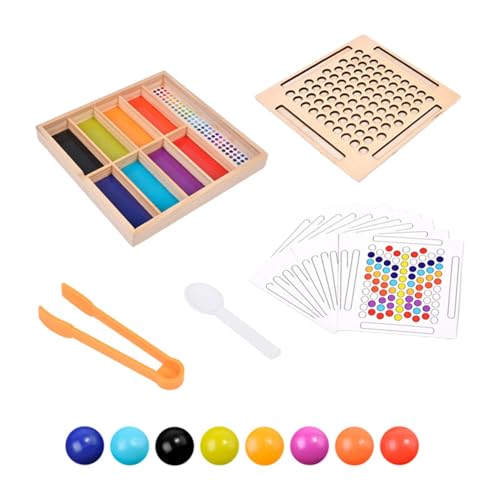 Perlen-Clip-Spiel – Aktivität mit Perlen zum Anklipsen, Befestigungsspiel für Perlen | Eltern-Kind-Interaktion, frühzeitige Erziehung, Set mit Holzperlen, sortiert, für das Aufmerksamkeitstraining von Generic